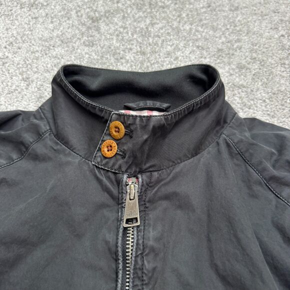 Ben Sherman Gingham Lined Full Zip Bomber jacket Mens Medium Black Cotton Casual - Picture 5 of 16